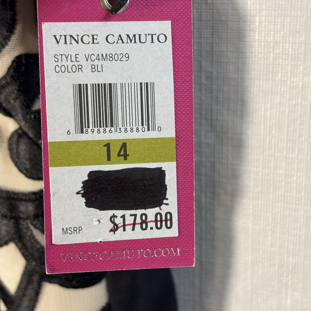 Vince Camuto Sleeveless Dress, Velvet Textured Pattern, Back Zipper Closure 14 - Picture 13 of 14